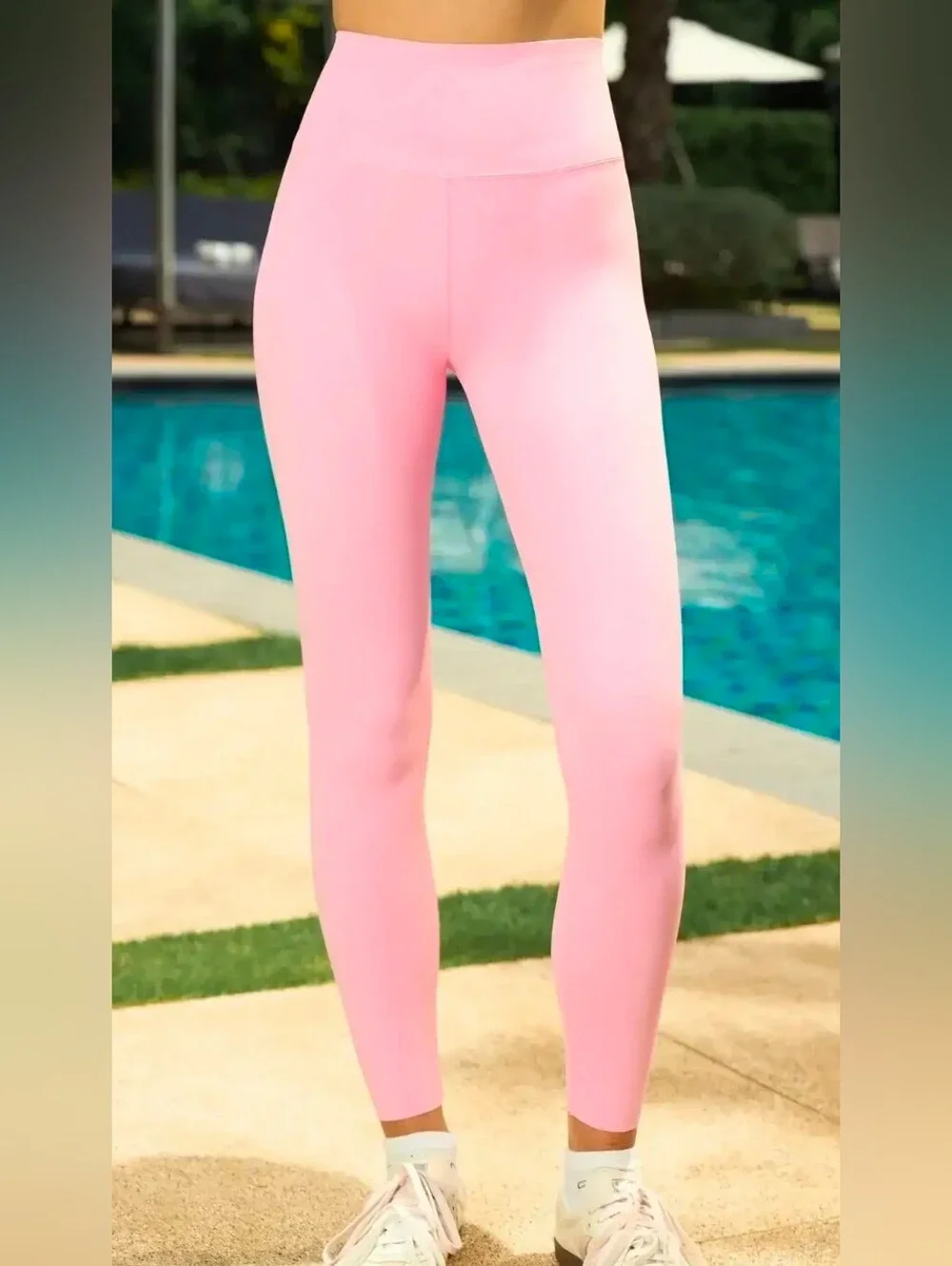 Alo Yoga High Waist Airbrush Full Length Legging in Pink sz MEDIUM